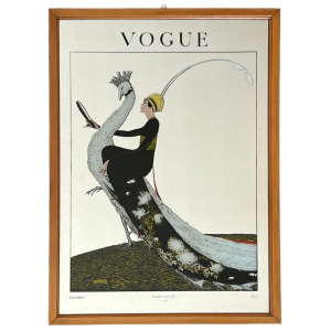  - Specchio Pubblicitario Vogue Vintage Cornice in Legno - AUC6010