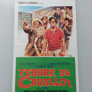  - VINTAGE anni 70 Locandina poster cinema  film Febbre da Cavallo